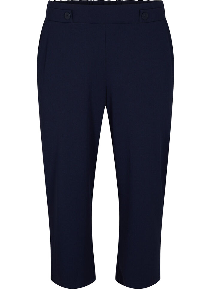 Ankle length trousers with loose fit, Blue, Packshot image number 0