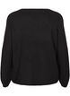 Loose-fitting knitted blouse with round neck, Black, Packshot image number 1