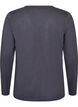 Long-sleeved t-shirt with V-neck and buttons, Grey, Packshot image number 1