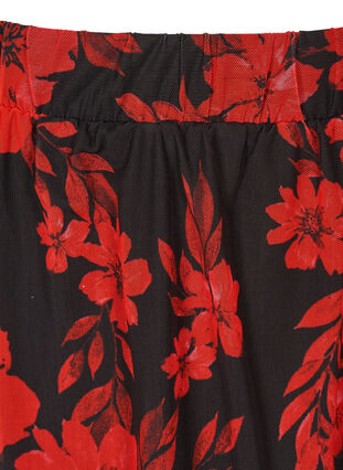 Skirt, Black w. red flower aop, Packshot image number 2