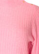 Ribbed jumper with puff sleeves and buttons, Pink, Packshot image number 2