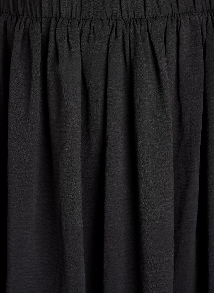 Mid-length balloon skirt with an elastic waistband, Black, Packshot image number 2