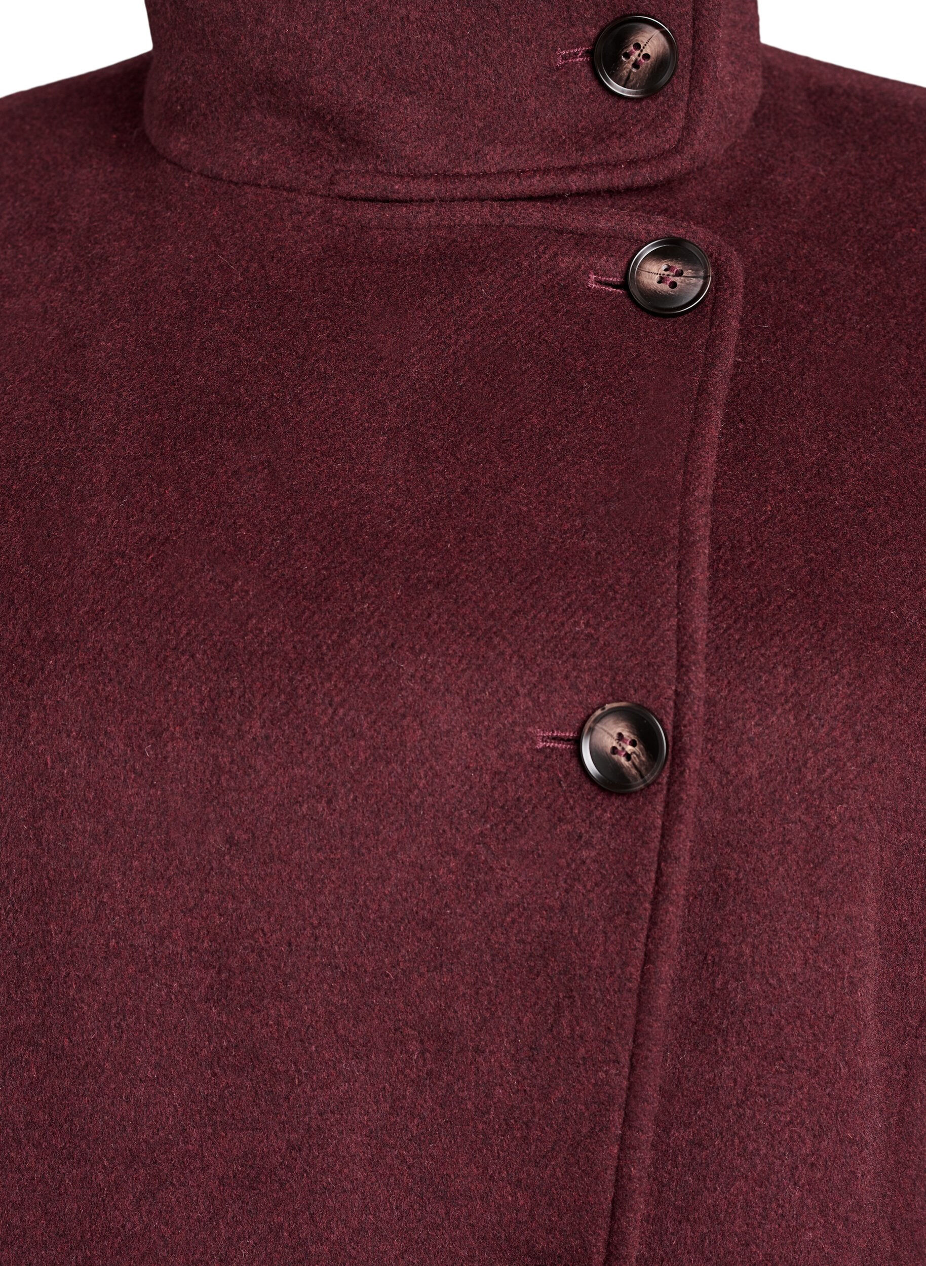 Zizzifashion Coat with wool and stand-up collar, Red, Packshot image number 2