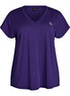 Loose training t-shirt with v-neck, Purple, Packshot image number 0