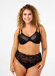 Full coverage bra with lace and mesh, Black, Model image number 2
