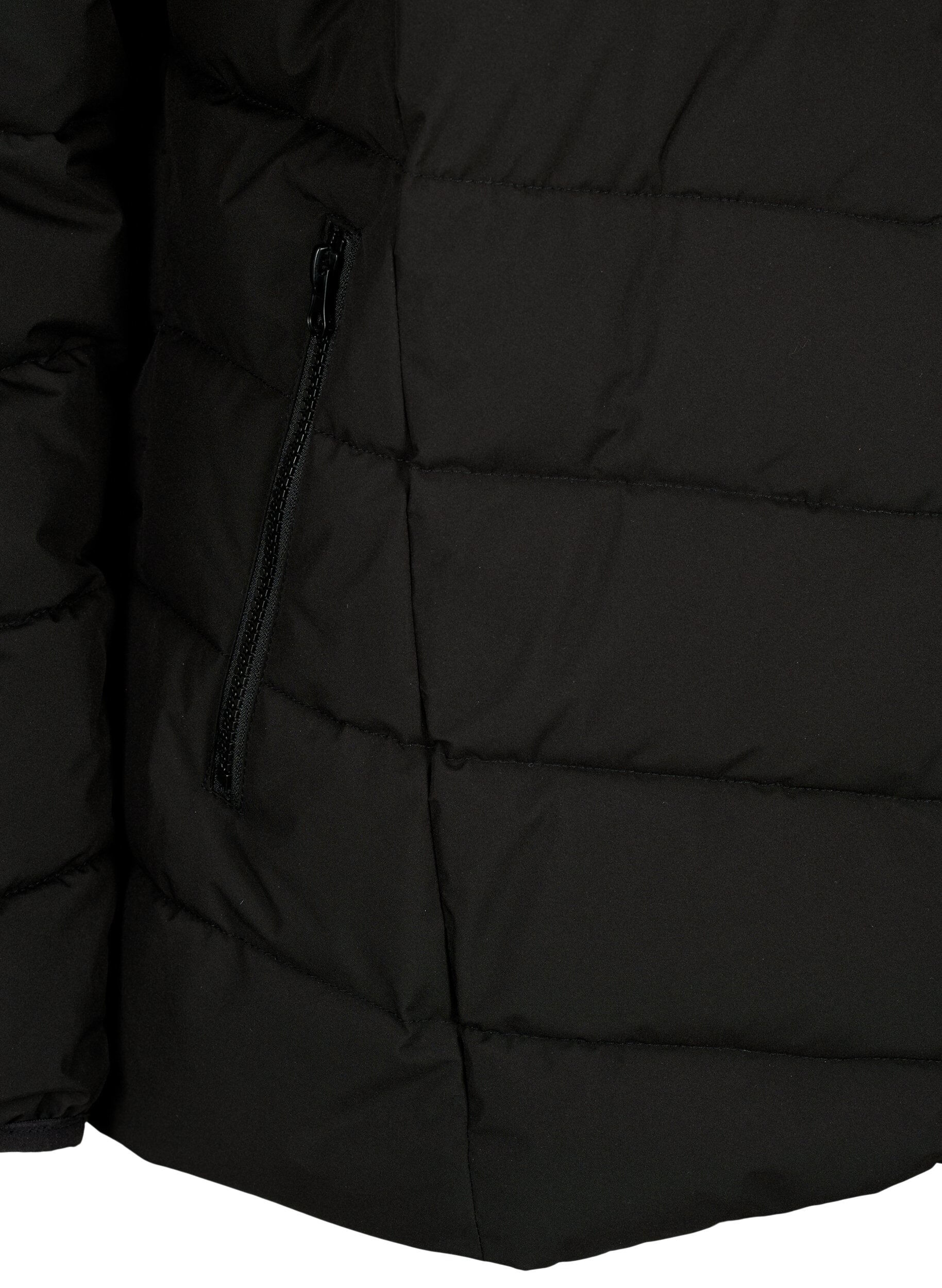 ZizzifashionShort puffer jacket with hood, Black, Packshot image number 3