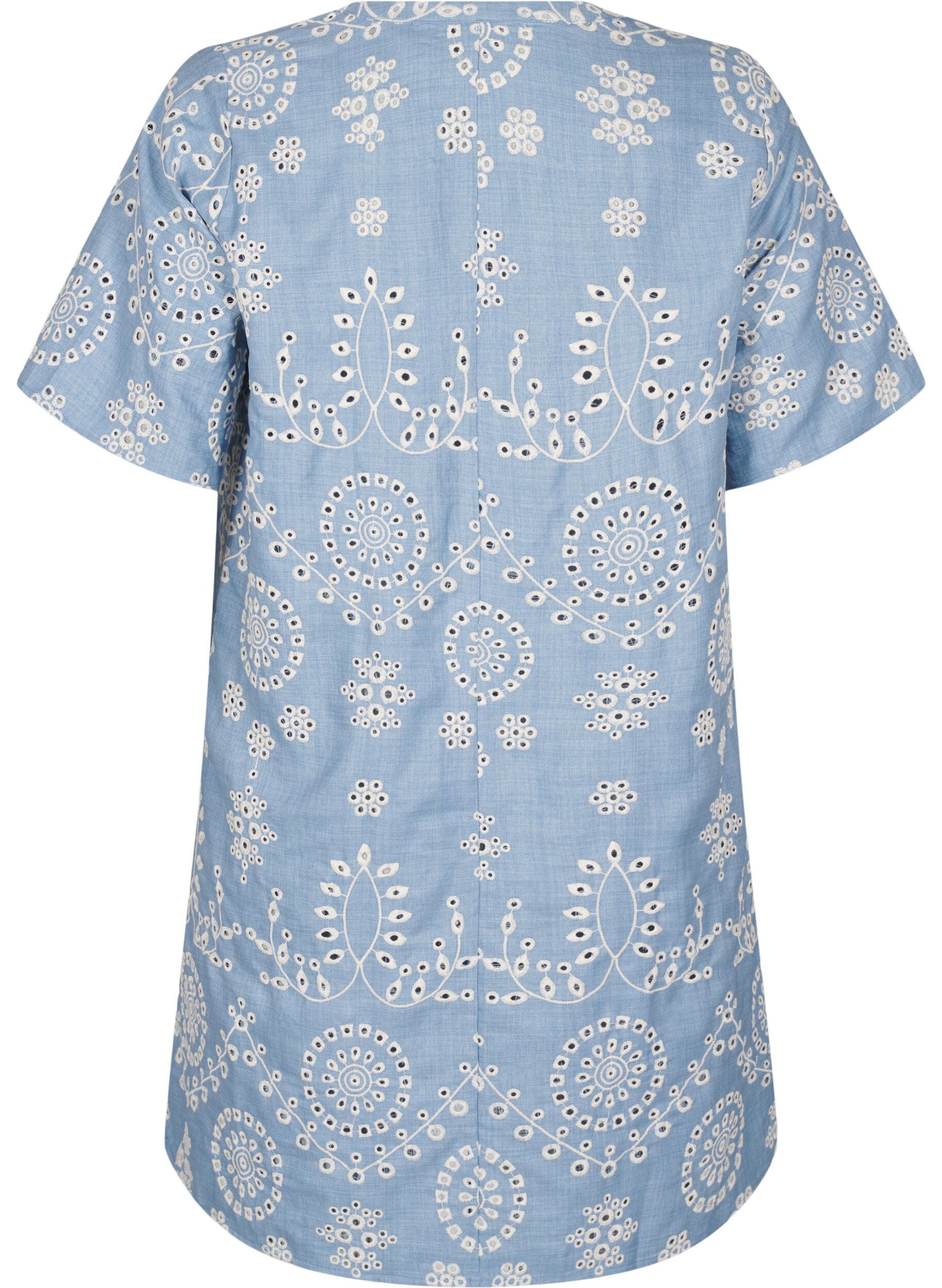 Zizzifashion Short dress with a decorative openwork pattern, Blue, Packshot image number 1