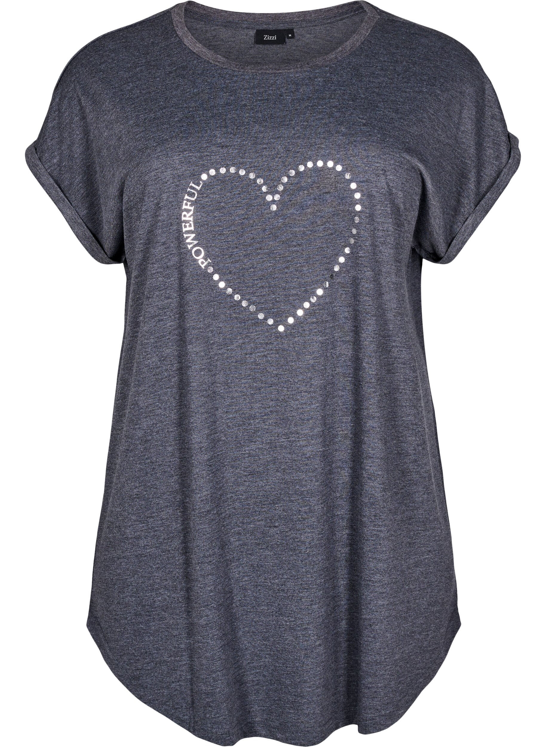 Zizzifashion Short sleeve nightgown with text print, , Packshot image number 0