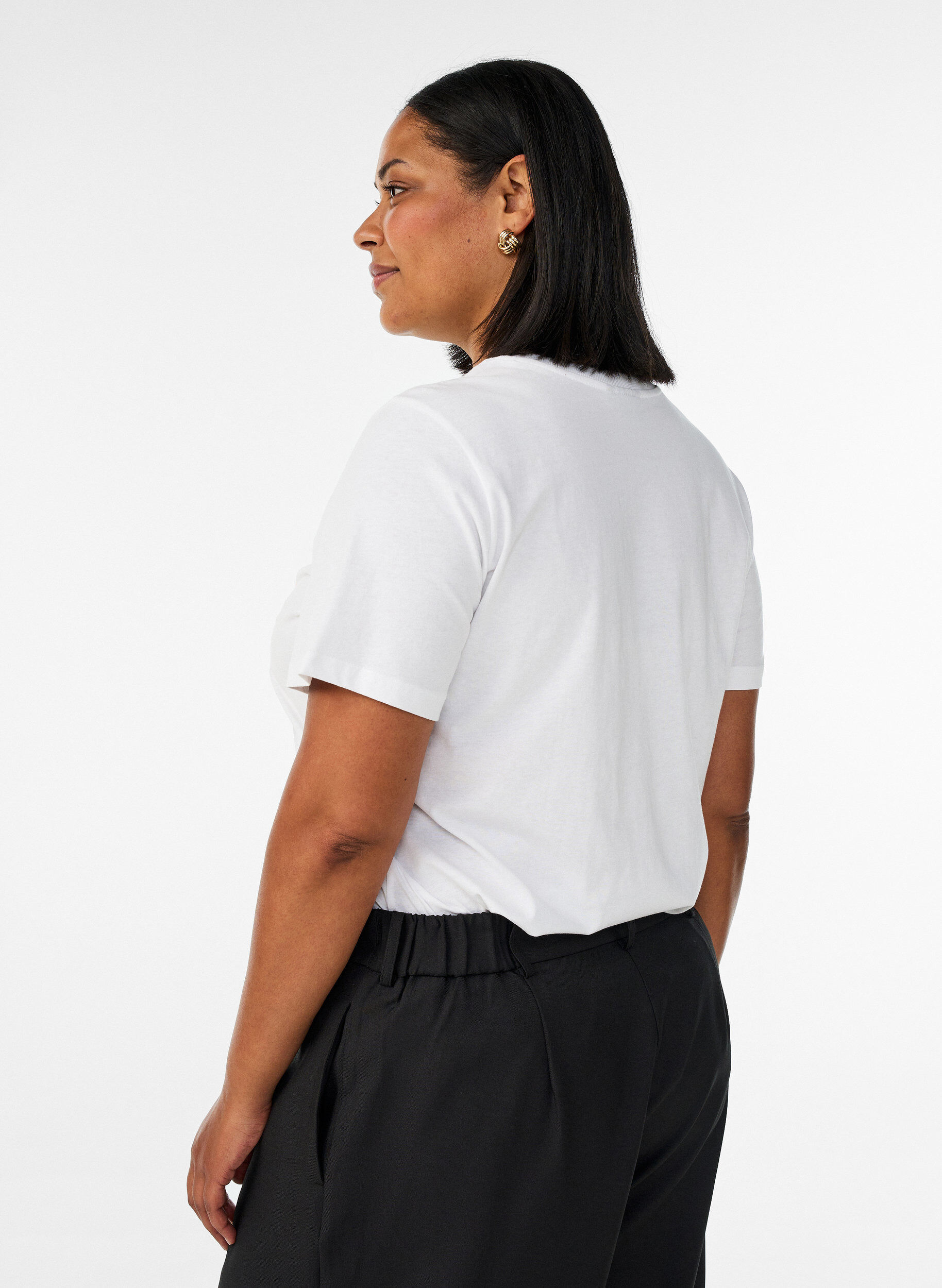 Zizzifashion Cotton T-shirt with print, White, Model image number 2