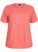 Striped T-shirt with ribbed texture, Coral, Packshot image number 0