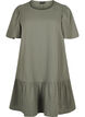 Cotton short-sleeved dress with a-line cut, Green, Packshot image number 0
