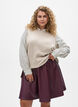 Short skater skirt in faux leather, Dark Bordeaux, Model image number 0