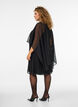 Knee-length chiffon dress with sheer cape, Black, Model image number 2