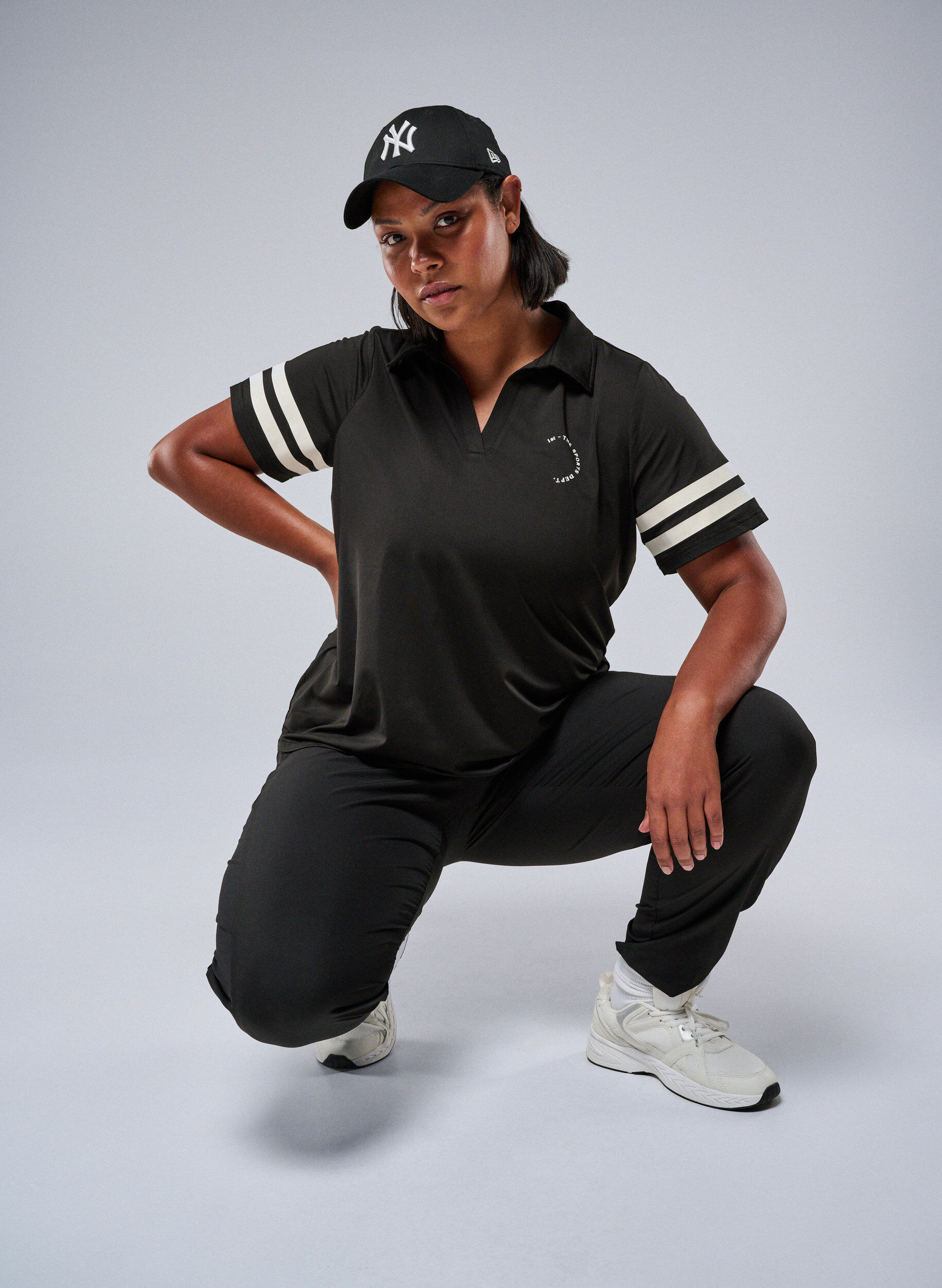 Sporty polo shirt with stripe details