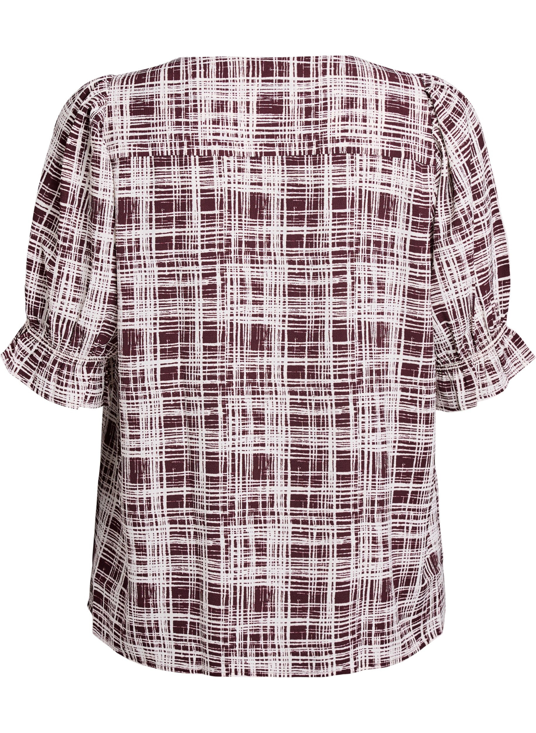 Zizzifashion Shirt blouse with 1/2 sleeves, Dark Bordeaux, Packshot image number 1