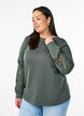 Sweatshirt with embroidered cut-outs, Thyme, Model image number 0