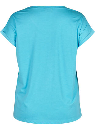 Cotton mix t-shirt, RIVER BLUE Mel., Packshot image number 1