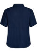 Short-sleeved shirt in linen and viscose, Blue, Packshot image number 1