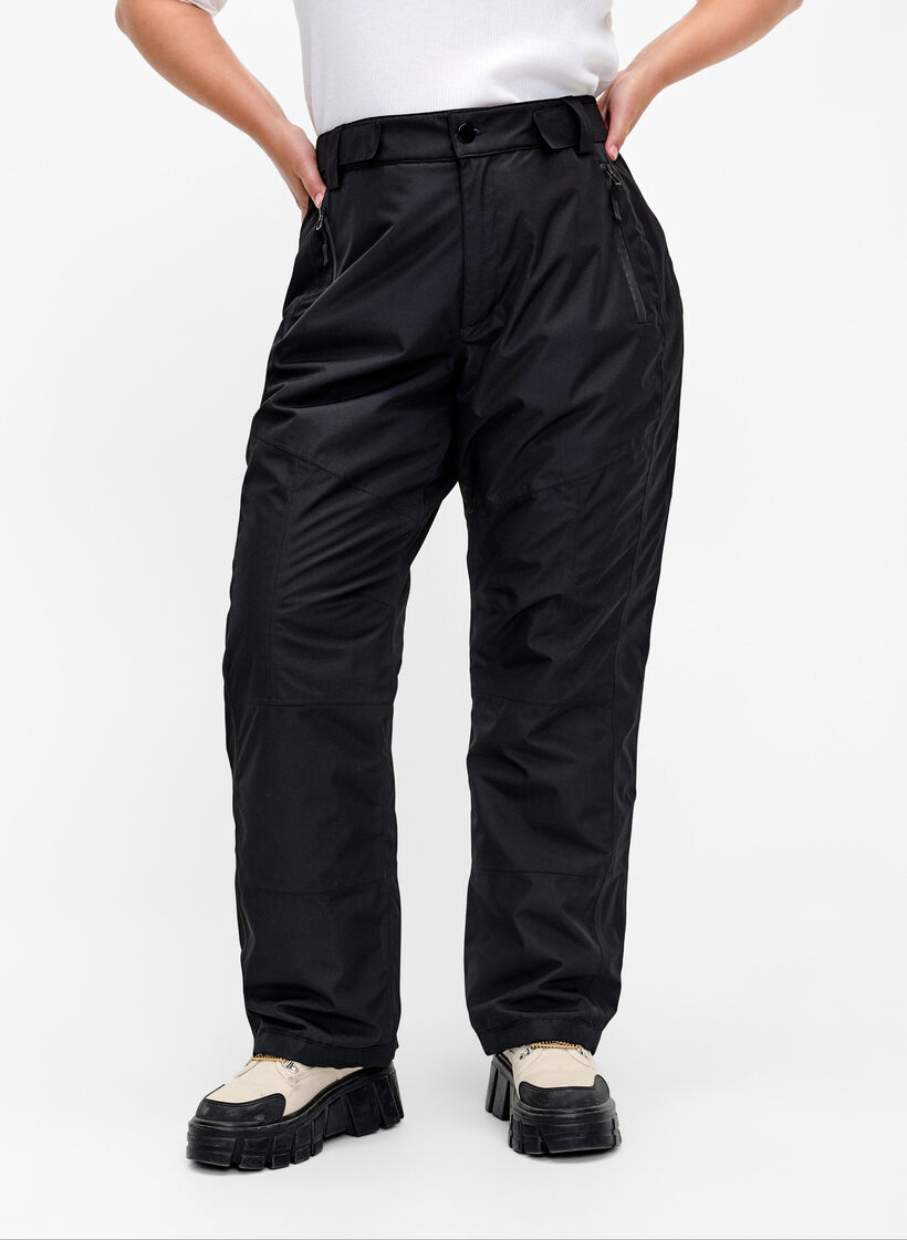 Ski trousers with adjustable waist, Black, Model image number 2