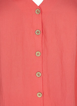 Viscose blouse with buttons and v-neck, Deep Sea Coral, Packshot image number 2