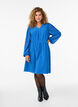 Short dress with tonal stripes and textured spots, Blue, Model image number 1