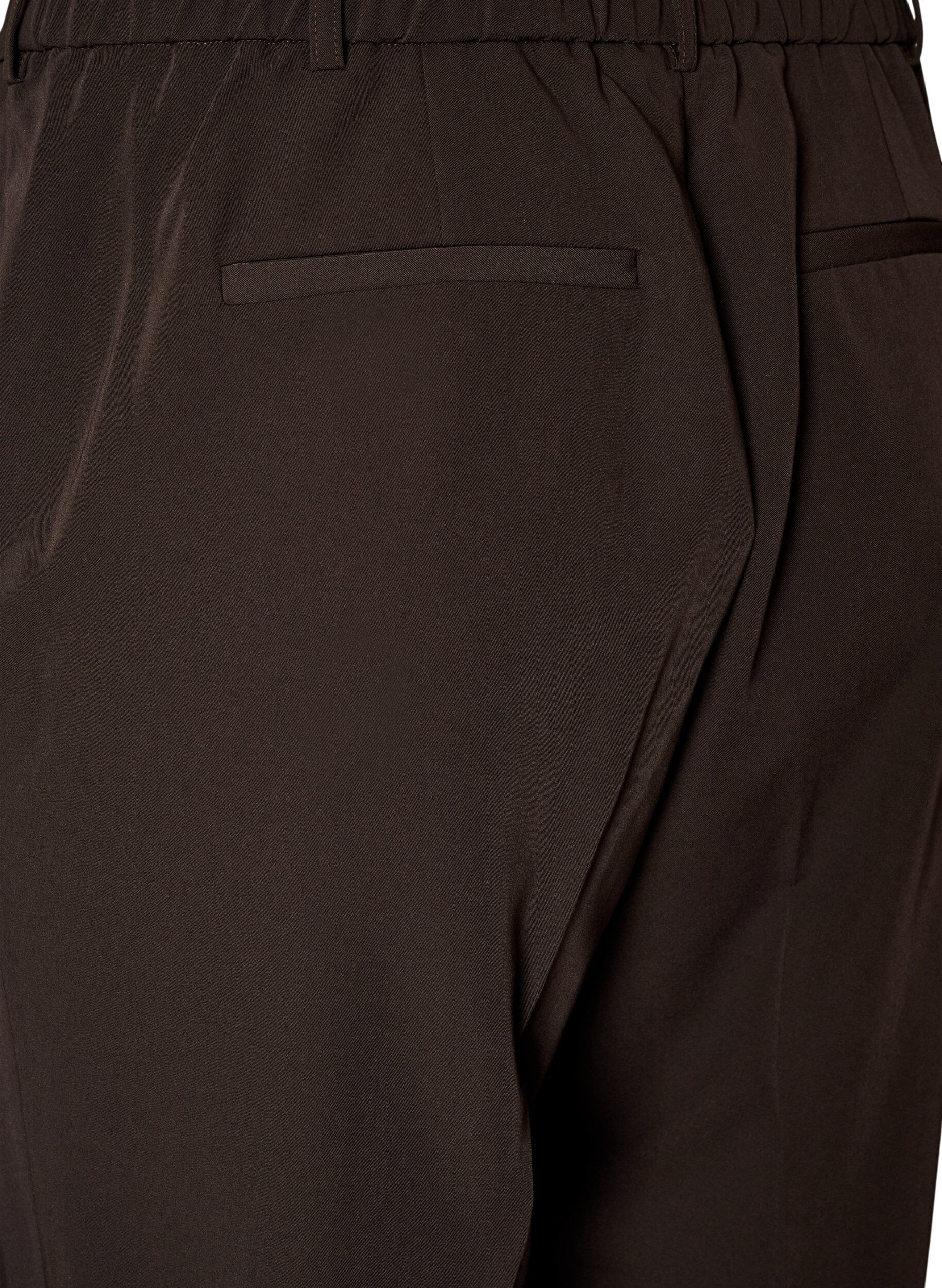 ZizzifashionHigh-waisted tailored trousers with pressed creases, Brown, Packshot image number 3