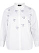 Classic shirt with embroidered hearts, Bright Wh.W. Blue H., Packshot image number 0