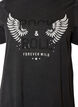 Organic cotton t-shirt with print, Black, Packshot image number 2