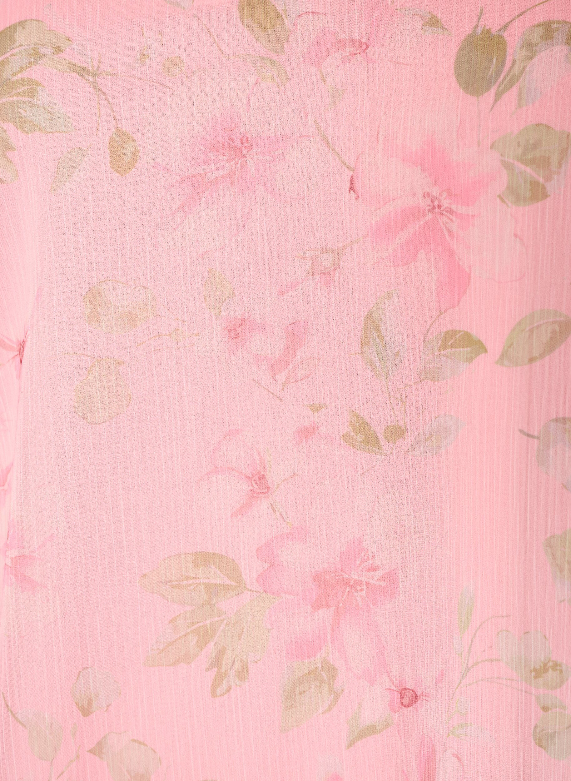 Zizzifashion Chiffon blouse with floral print and long sleeves, Rose, Packshot image number 2
