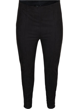 Leggings with texture and a zip, Black, Packshot image number 0