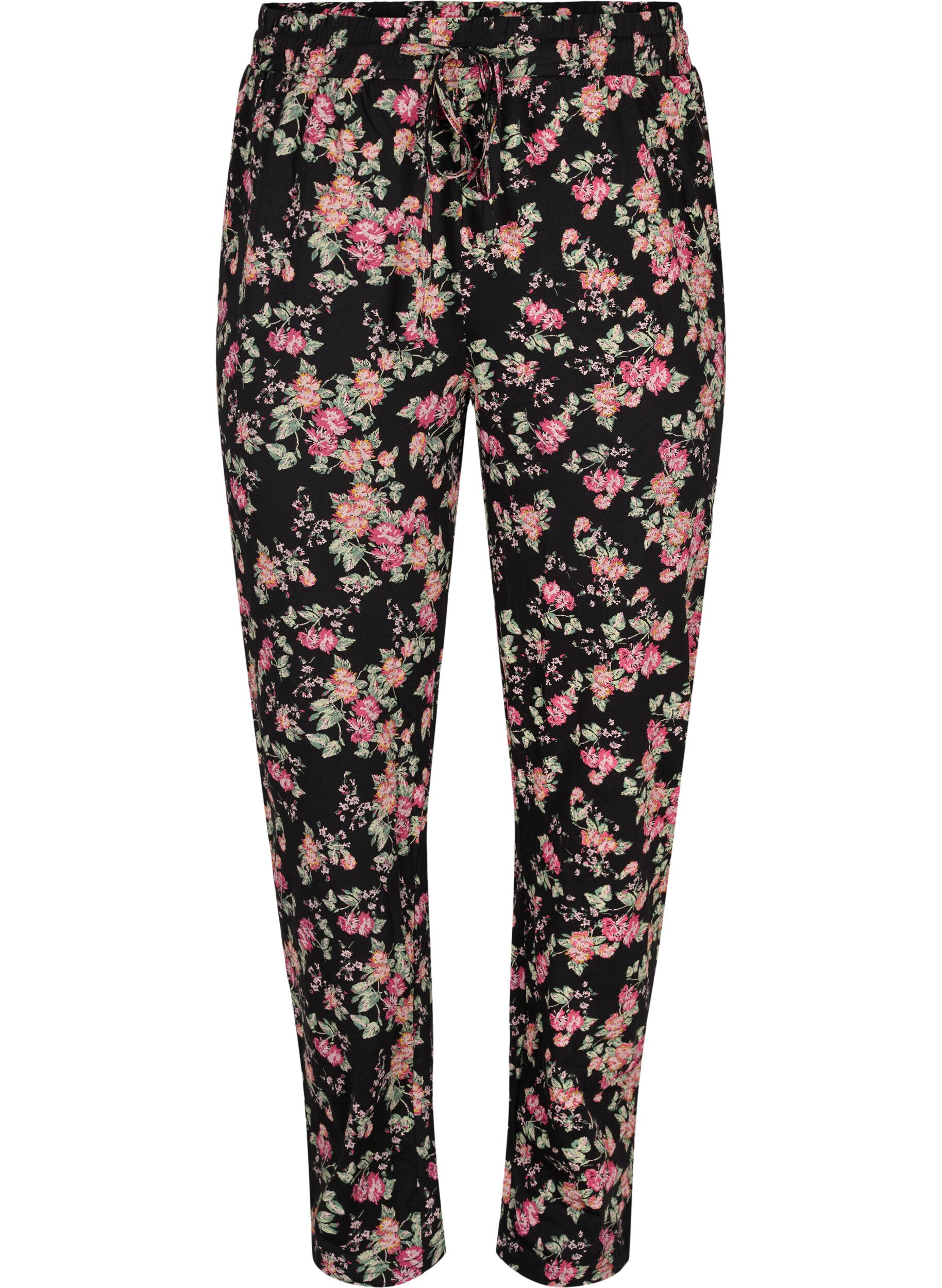 Zizzifashion Pyjama bottoms , Black Pink Oran Flow, Packshot image number 0