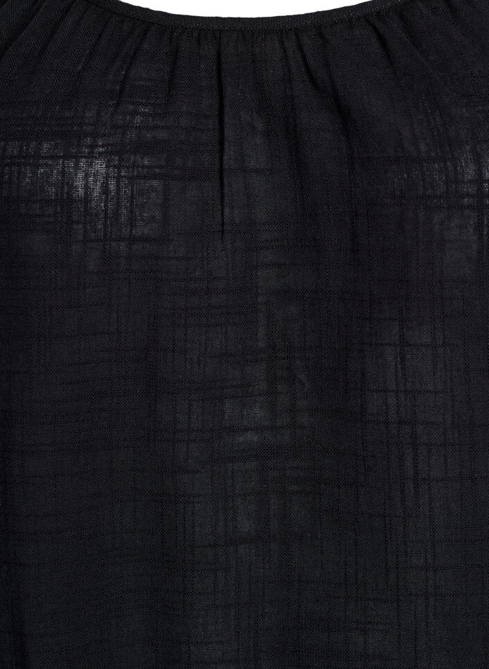 FLASH - Midi-length cotton strap dress, Black, Packshot image number 2