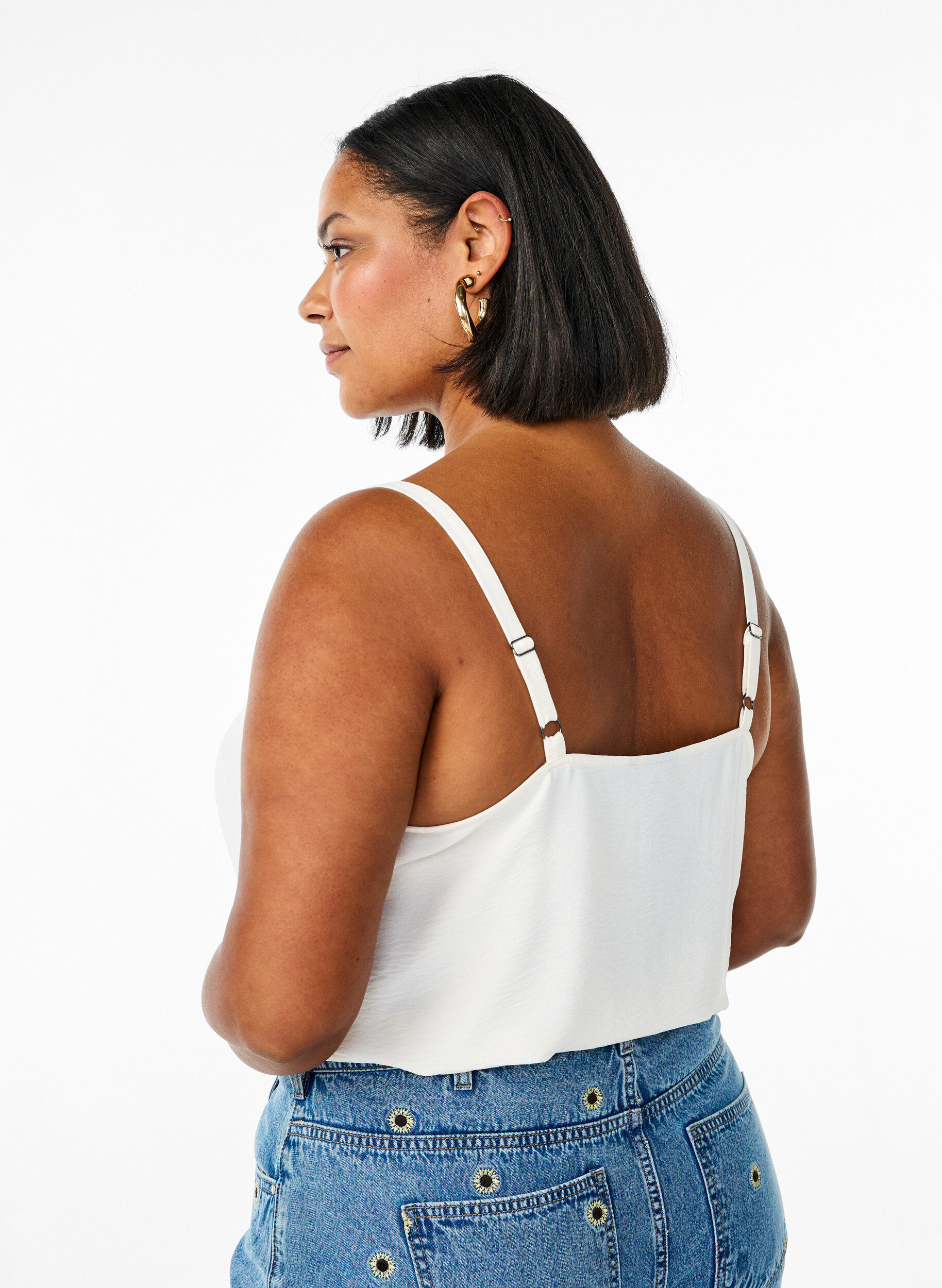 Zizzifashion Top with a wavy hem, Vanilla, Model image number 2