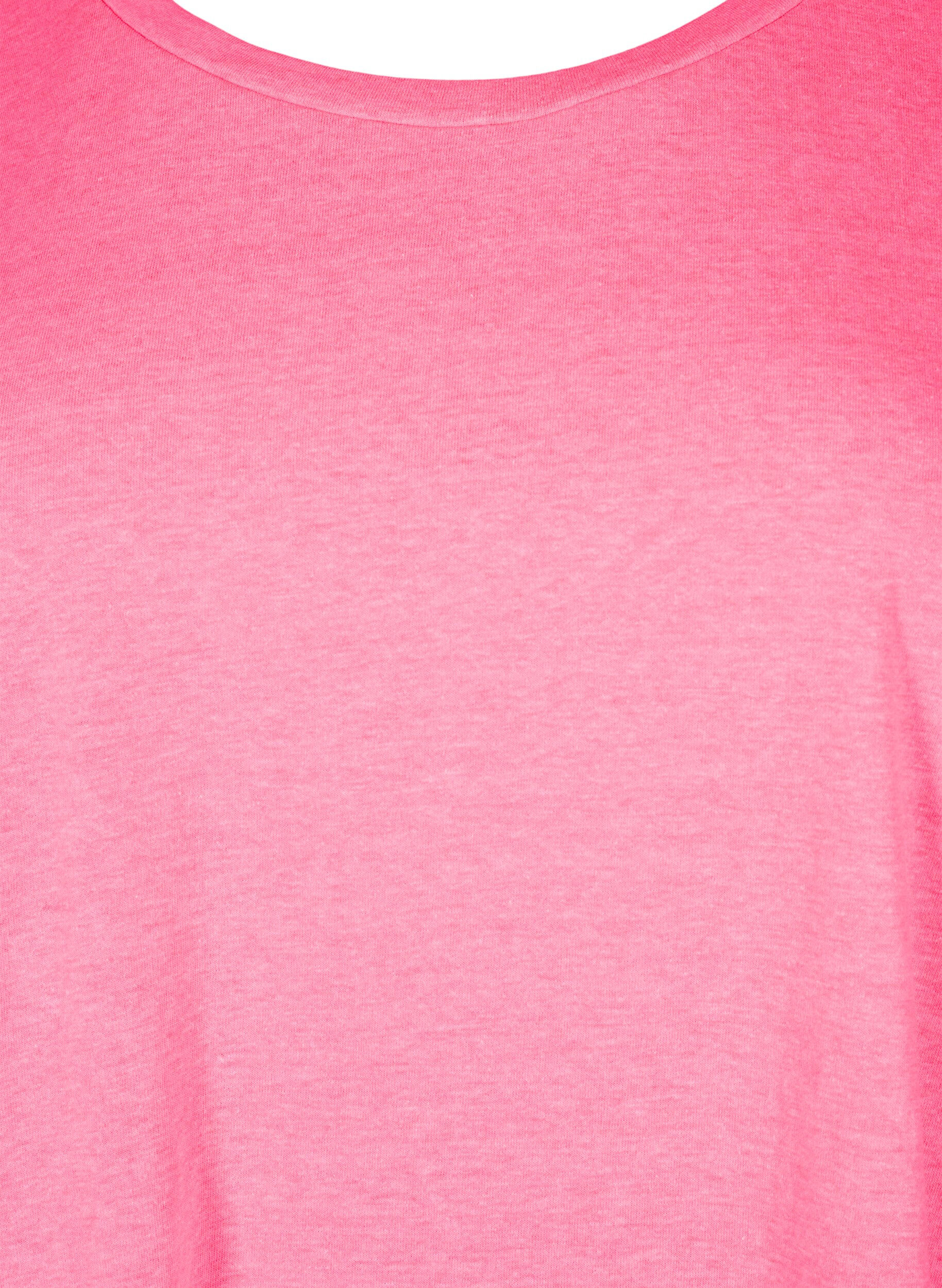 Zizzifashion Neon colored cotton t-shirt, Pink, Packshot image number 2
