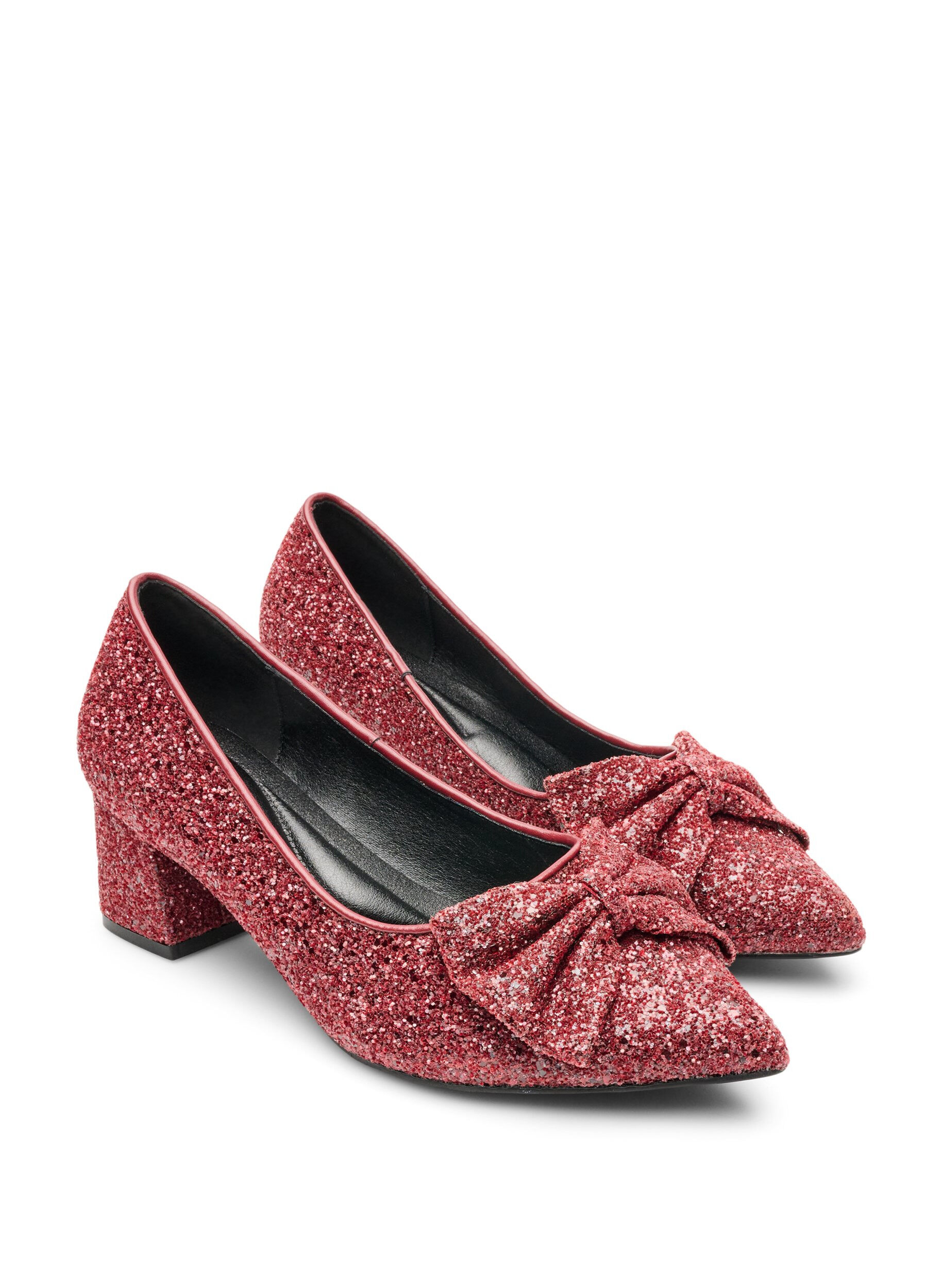 ZizzifashionGlitter pump with bow, Red, Packshot image number 1