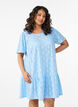 Short jersey dress with eyelet pattern, Light Blue, Model image number 0