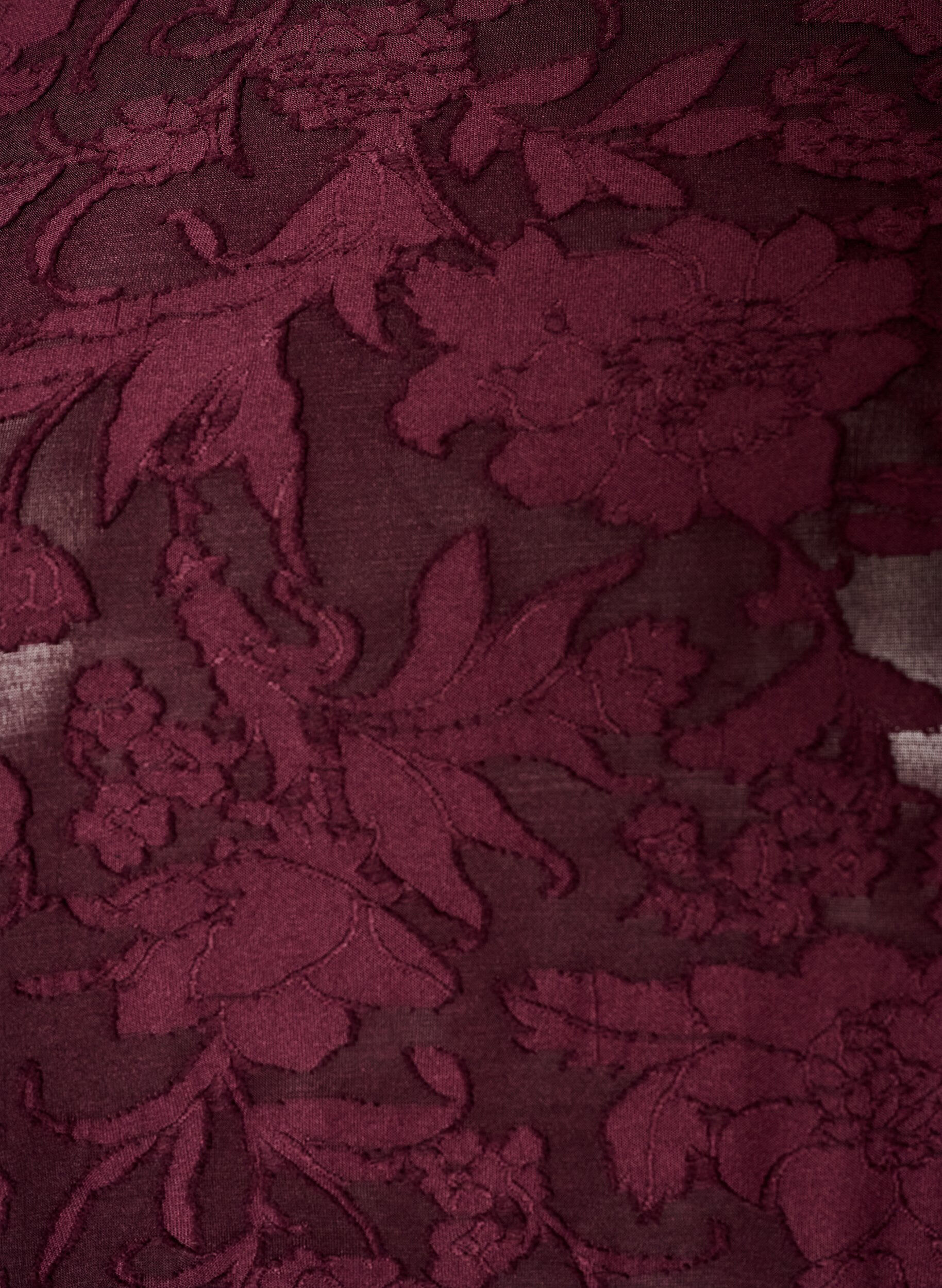 ZizzifashionSheer blouse with floral texture and long sleeves, Red, Packshot image number 2