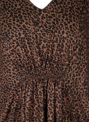 Leopard print tunic with smocking, Leo, Packshot image number 2