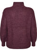 Knitted sweater with high neck and zipper, Purple, Packshot image number 1