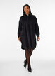 Corduroy shirt dress with collar and button fastening, Black, Model image number 1