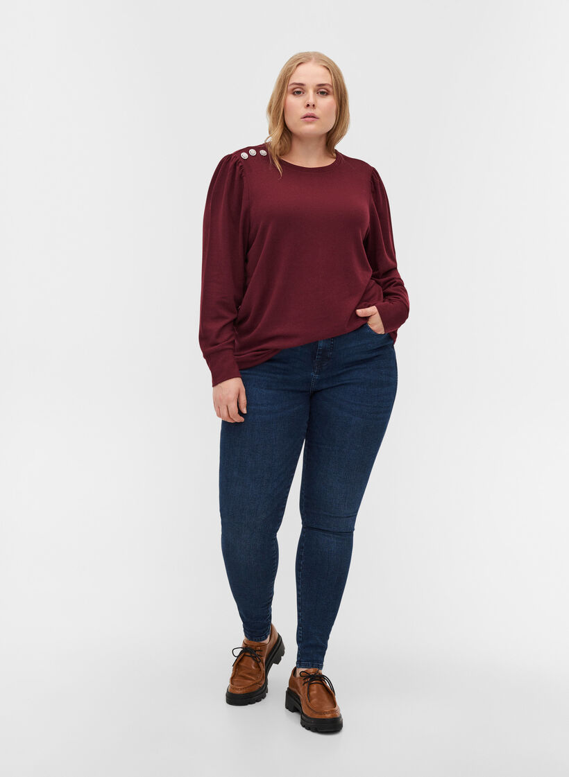 Long-sleeved blouse with shoulder detail, Port Royal, Model image number 3