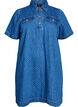 Short denim dress with dots, Blue, Packshot image number 0