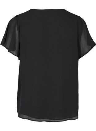 Short-sleeved blouse, Black, Packshot image number 1