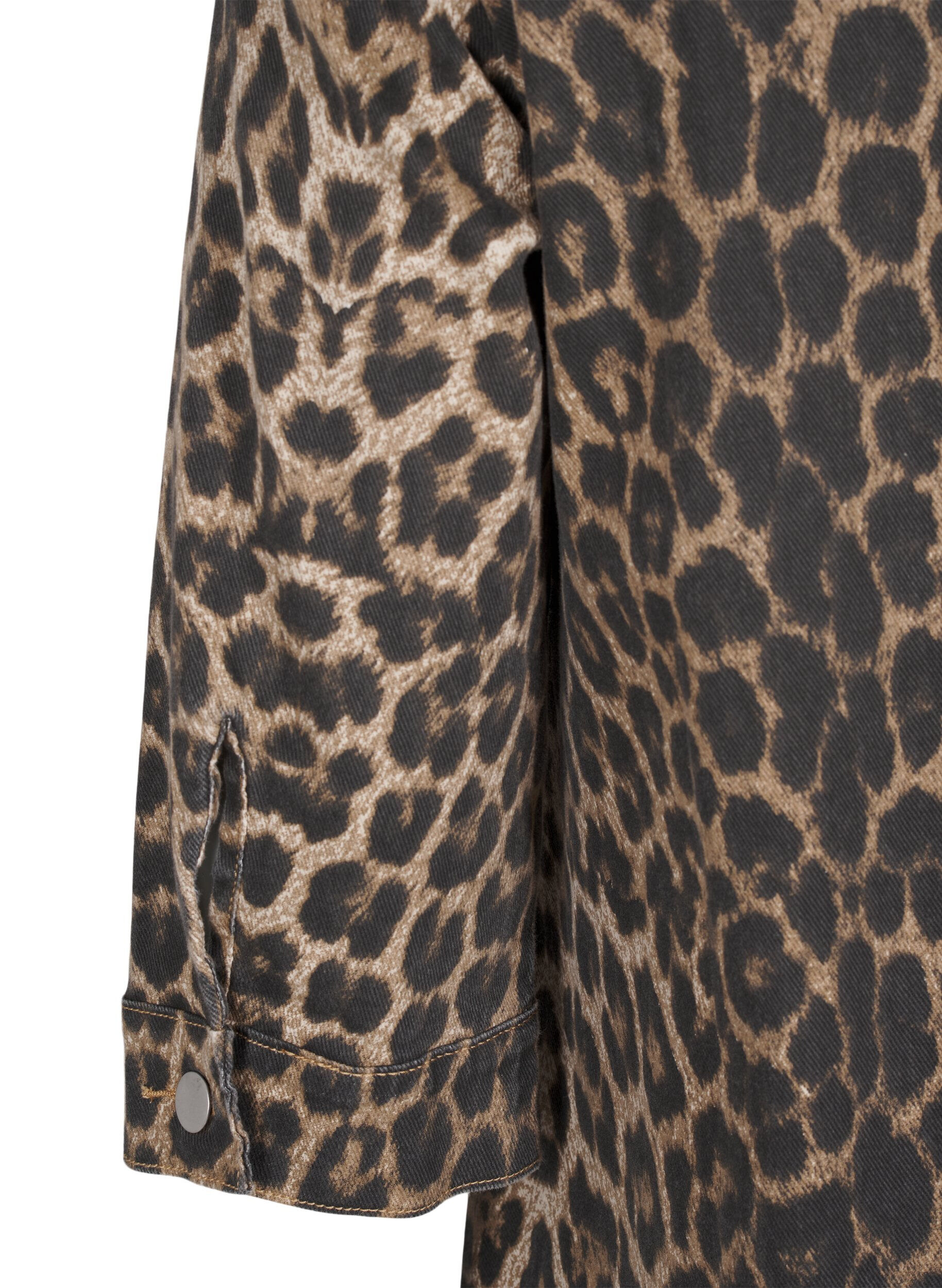 Zizzifashion Denim dress with leopard print, Brown, Packshot image number 3