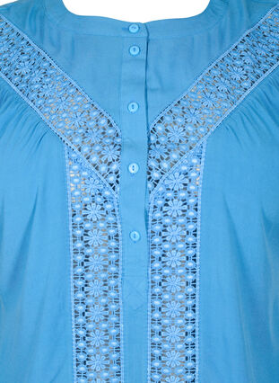 Viscose blouse with lace trim, Marina, Packshot image number 2