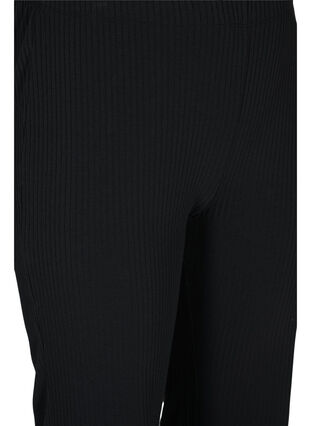 Ribbed flared leggings, Black, Packshot image number 2