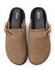 Wide fit suede clogs, Woodsmoke, Packshot image number 2