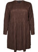 Short jersey dress with a wavy textured pattern, Brown, Packshot image number 0