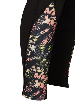 Cropped exercise tights with print details, Flexi Print, Packshot image number 3