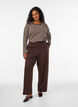 Loose jersey trousers with a high waist, Brown, Model image number 0